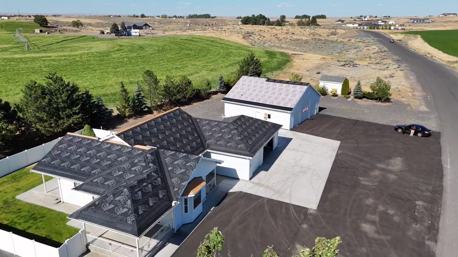 Synthetic underlayment installed across full roof